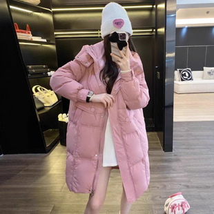 Long Down Jacket Women's Women's New Korean Style High Style Jiaxing Pinghu Duck Down Women's High Style Factory