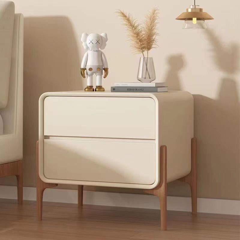 Installation-Free Bedside Table Bedroom Home Light Luxury Minimalist Multi-Functional Home Bedside Table High-End Cream Style Storage Cabinet