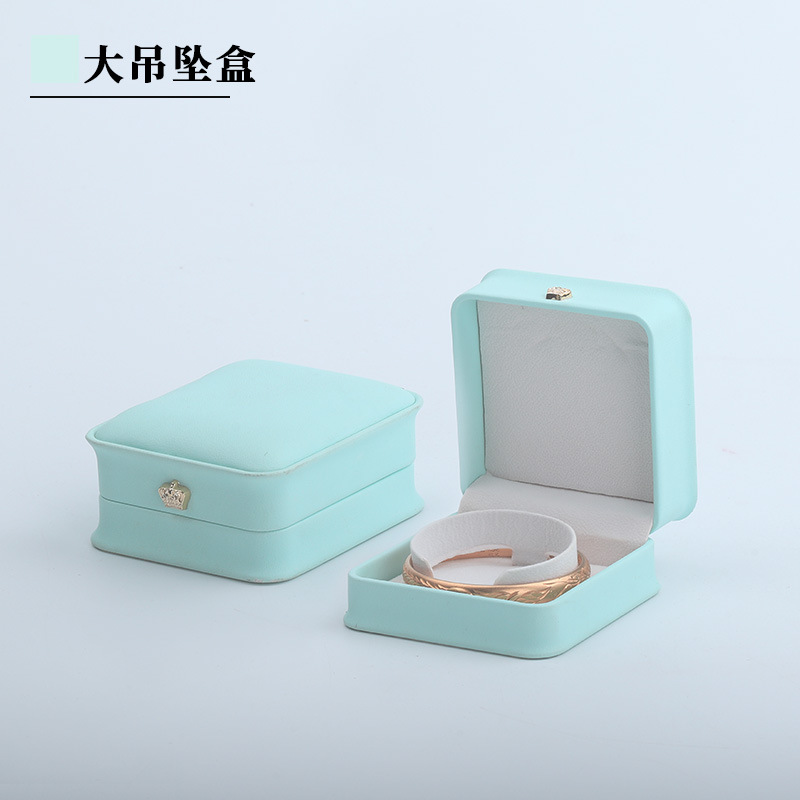 Caja de embalaje de joyería de coronas redondeadas pu caja de embalaje de joyería caja de embalaje de pulseras joyería colgante caja de anillo de pulseras