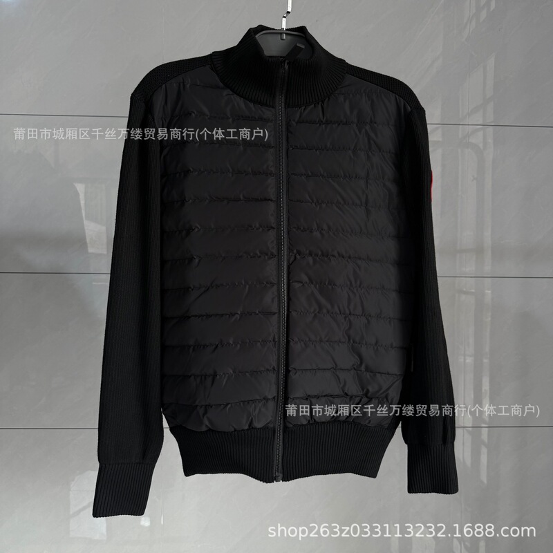 Cross-Border Canada Goose 6830 down Jacket with Knitwear Patchwork, Men's Full-Zip Lightweight Jacket, Thin Outerwear
