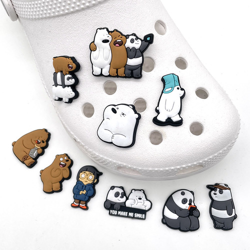 Cub Bear Series Detachable Croc-Style Shoe Flowers—Cute PVC Soft-Gel Shoe Decorations & Shoe Accessories