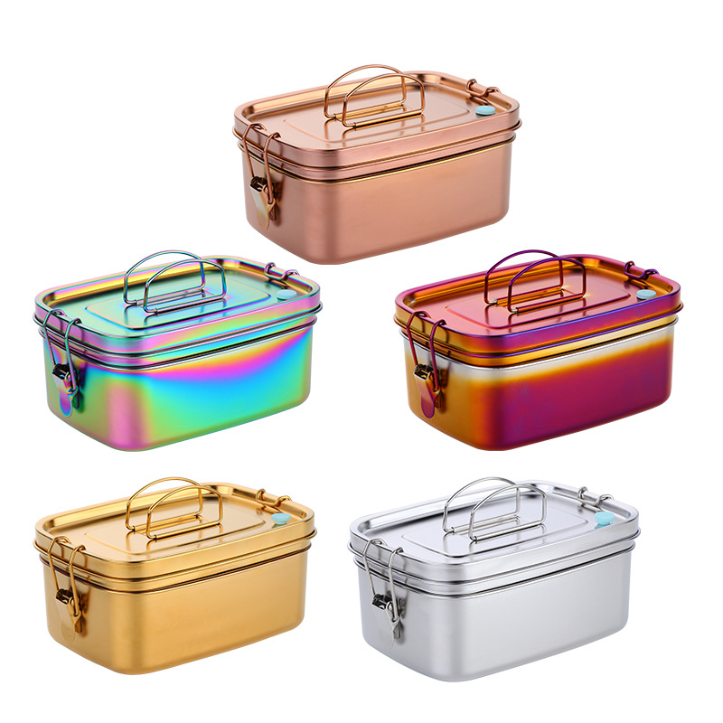 Lunch box portatile in acciaio inossidabile 304 a doppio strato per studenti, impiegati, 1,5 l, per picnic, campeggio, logo_voghion.com