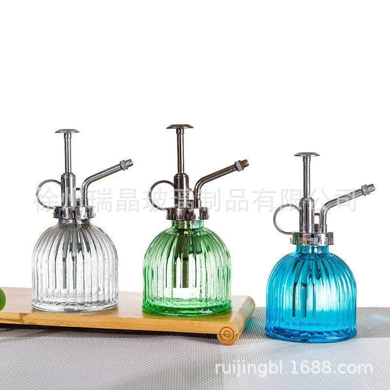 Стеклянная лейка с красочными полосками, креативная стеклянная лейка Zakka, стеклянная лейка в стиле ретро, садовый гаджет