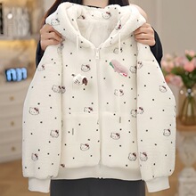 汐玥童装&KT羊羔绒中兔毛加绒加厚连帽外套