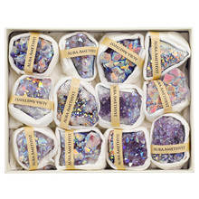 跨境外贸巴西天然紫水晶晶簇原石电镀新AB色紫晶块矿标礼盒装厂家