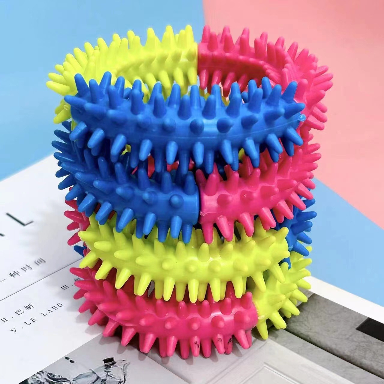 Juguete para perros molar tooth cleaning color TPR Thorn Ring Training Toy color costura perro juguete suministros para mascotas