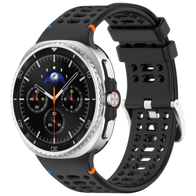 Para Samsung Galaxy Watch8 / Watch8Classic aleación de botón de plata agujero respirado agujero correa de silicona