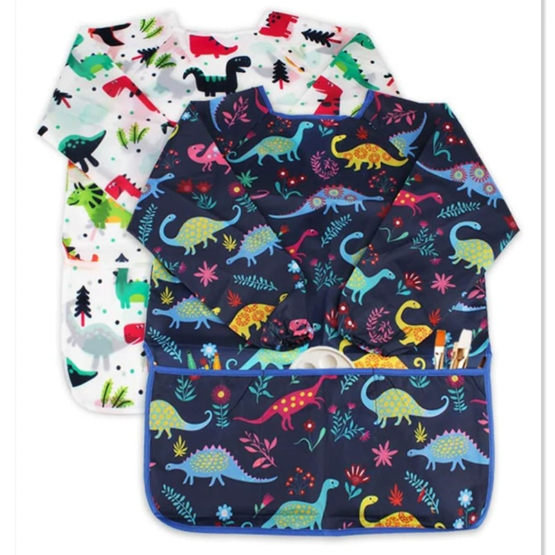 Трансграничная фабрика, Детский фартук, художественная роспись, детская одежда для рисования, непромокаемый комбинезон, детская Противоизносная одежда для еды