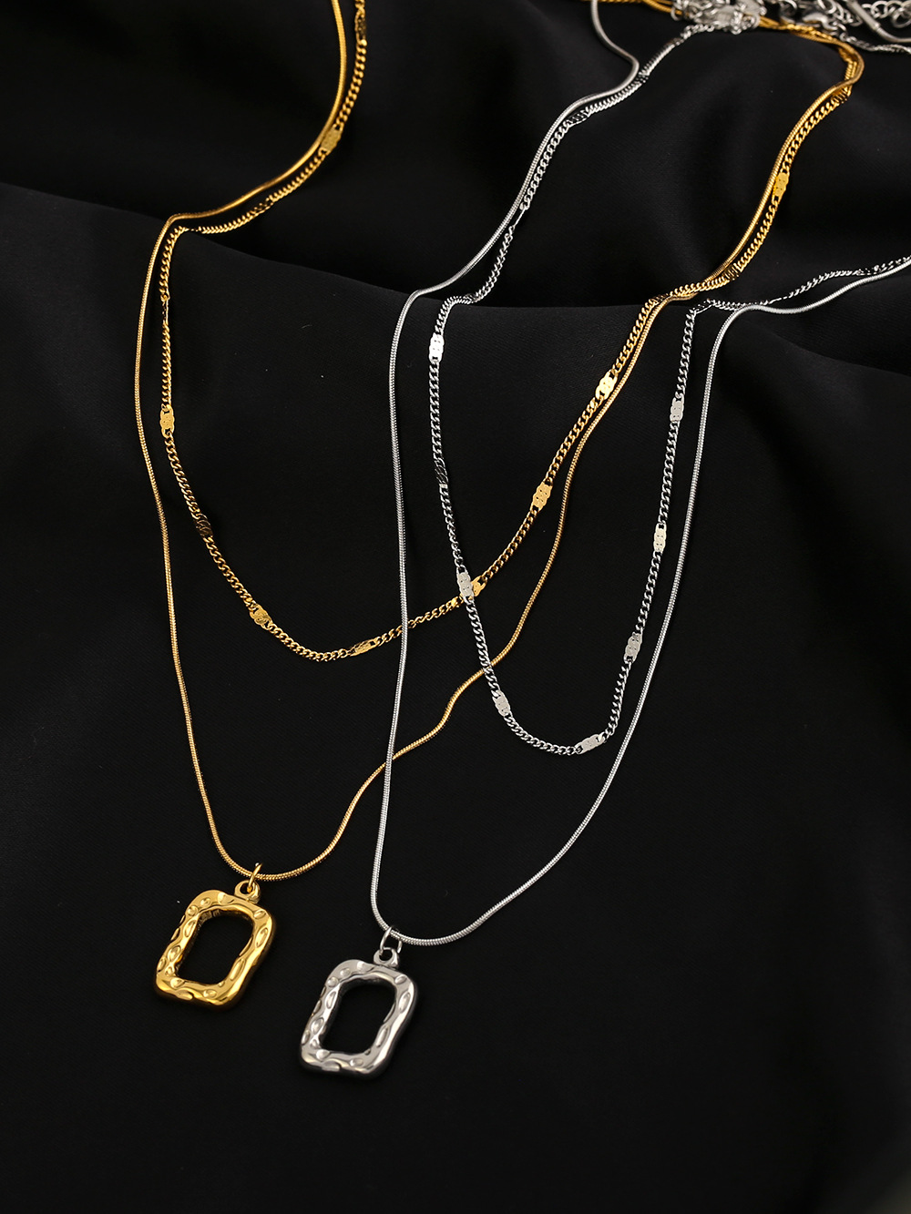 Fashion Geometric Titanium Steel Tassel Chain Necklace 1 Piece