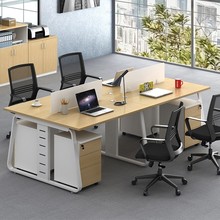 职员办公桌带屏风24人位办公室工位卡座办公家具现代钢架桌椅组合