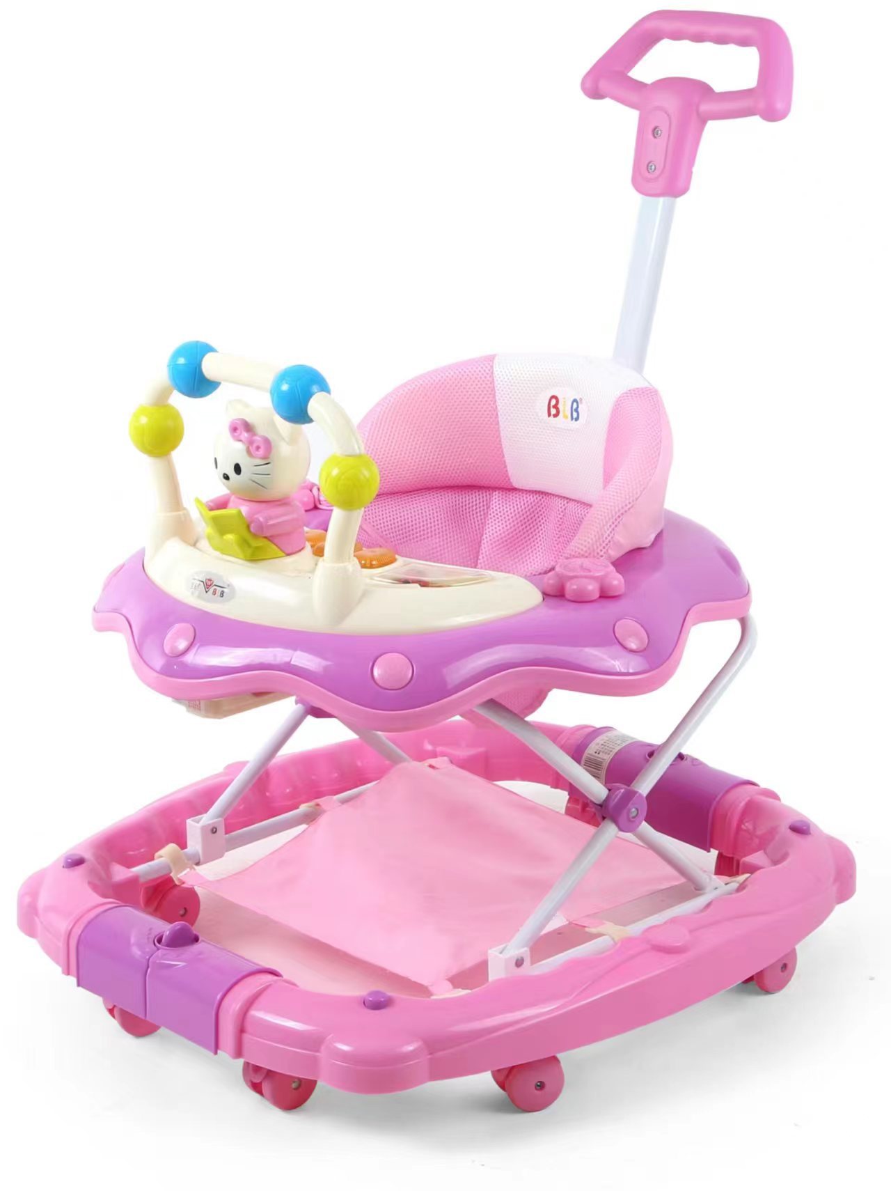 Baolubao 6220SYT Andador de bebé multi-funcional anti-Flip bebé empuje de la mano puede sentarse con pie pad varilla de empuje