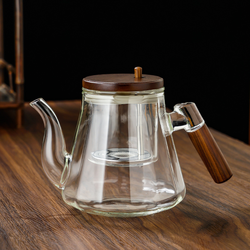高硼硅飘逸杯泡茶壶2026新款玻璃内胆茶水分离冲茶器胡桃木沏茶杯