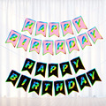 生日派对拉旗横幅happy birthday字母鱼尾拉花彩旗派对装饰用品
