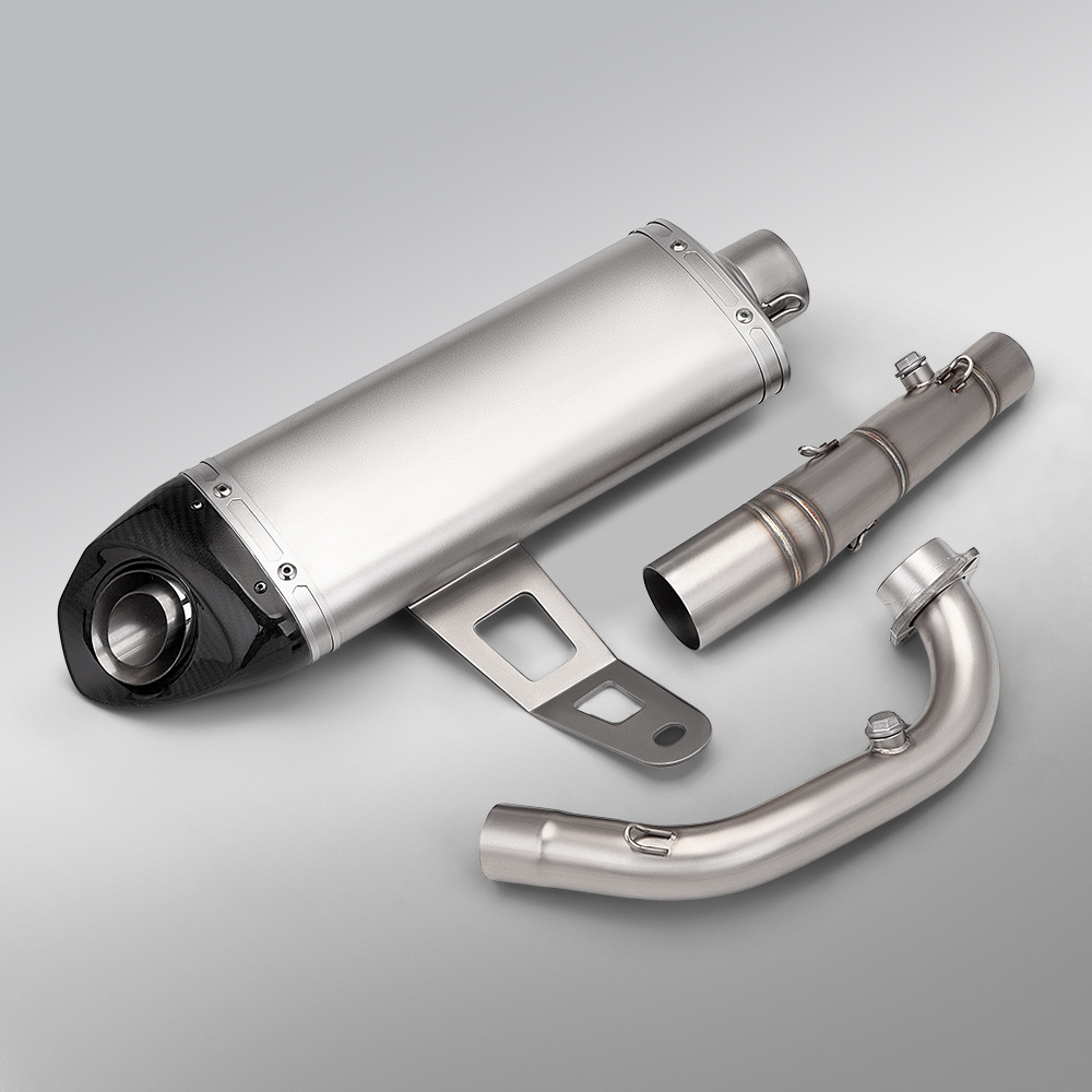 Motorcycle Scooter Zongshen 368g Stainless Steel Front Exhaust Pipe and Rear Muffler Set, Non-Destructive Installation