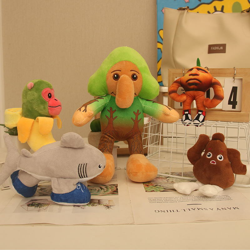 Cross-Border New Product Shan Hai Jing Plush Toys Dolls Pendants Foreign Trade Mythical Beasts Shan Hai Jing Wooden Stick Figures Snap Rings