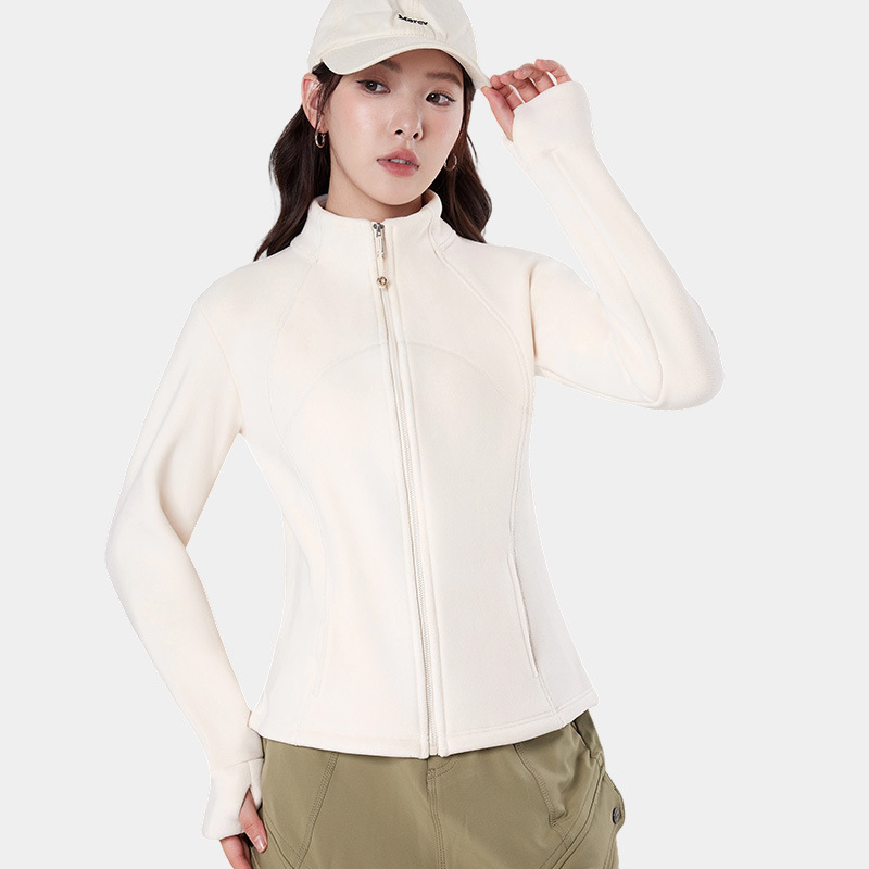 Shunen Liangpin 2025 Stand-Up Collar Jacket for Women, Winter Style, Thickened Polar Fleece Fabric, High-End Feel, Fleece High-Neck Sweatshirt