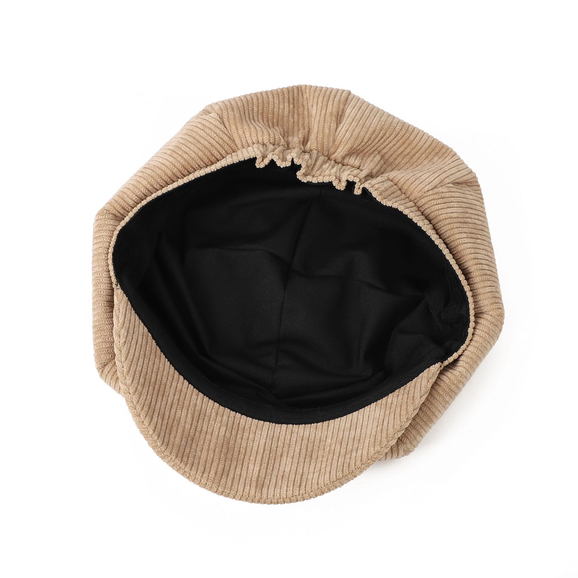 Estilo coreano sombrero de pana de color sólido gorra de pico de moda para mujer Otoño e Invierno versátil sombrero de pintor artístico Sombrero octogonal retro británico