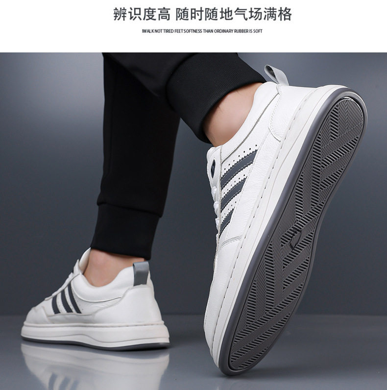 Giày sneaker nam da bò thật đế dày cổ thấp phong cách retro, giày thể thao thường ngày dây buộc — Giày sneaker Q2026 màu trắng, Giày ván Q2026 màu đen chi tiết 14