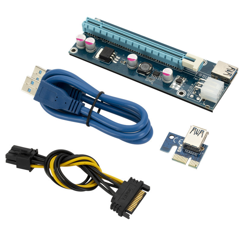 USB3.0转接卡PCI-E 1X转16X PCIE显卡延长线 VER006C提升板适配卡
