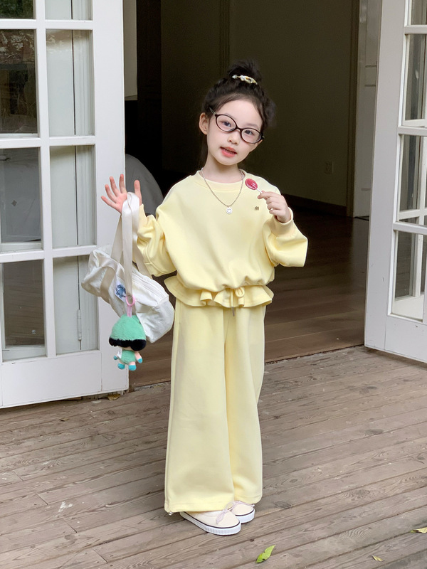 儿童韩版套装2025春秋新款中小女童宝宝洋气卫衣休闲卫裤两件套装|undefined