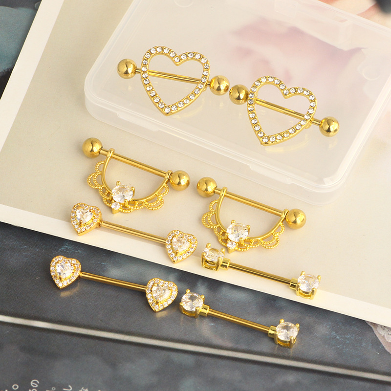 19g Weight nipple ring Classification 1 Set Nipple Rings & Studs Simple Style Classic Style Solid Color 304 Stainless Steel Plating Nipple Rings & Studs