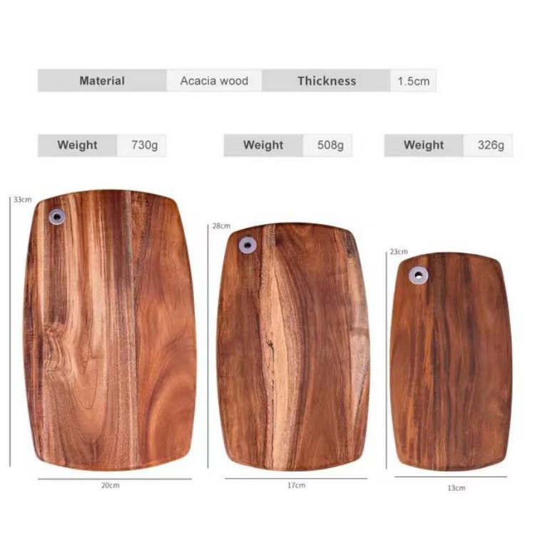 Junta de corte de madera transfronteriza de cocina de corte de verduras Junta de corte de pan de madera para bebés suplementarios con mangos bandeja de platos