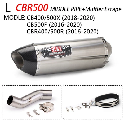 Motorcycle exhaust pipe | Section - cbr500-16-20-middle-section-r77-four-corner-titanium-color-carbon-head
