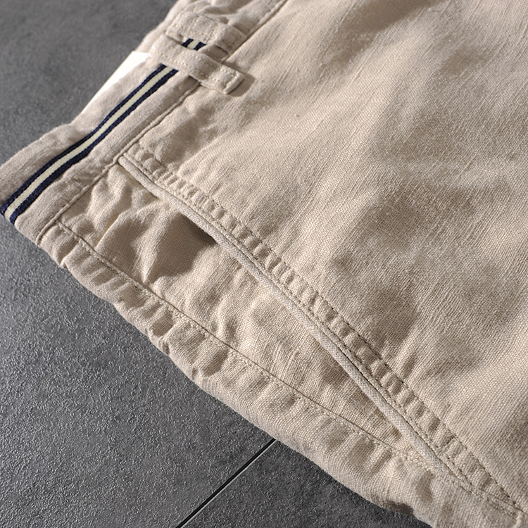 DEESMANCE and CO spring/summer American comfortable wash cotton linen simple men's casual pants five-point pants 277 37 DEESMANCE and CO spring/summer American comfortable wash cotton linen simple men's casual pants five-point pants 277 37