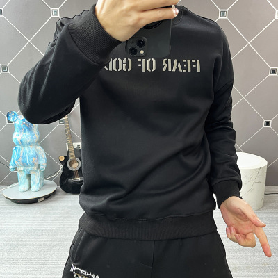 美式潮牌休闲打底衫男女2023初春新款FOG圆领落肩情侣宽松款卫衣
