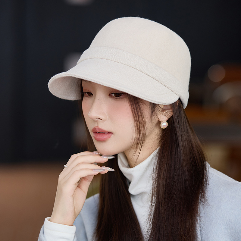 帽子女秋冬新款羊毛呢加厚保暖马术帽文艺复古百搭报童帽显脸小韩|undefined