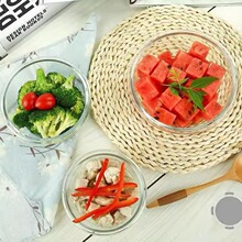 圆形学生餐盒汤碗外带上班族微波炉可加热碗保鲜盒高硼硅玻璃饭盒