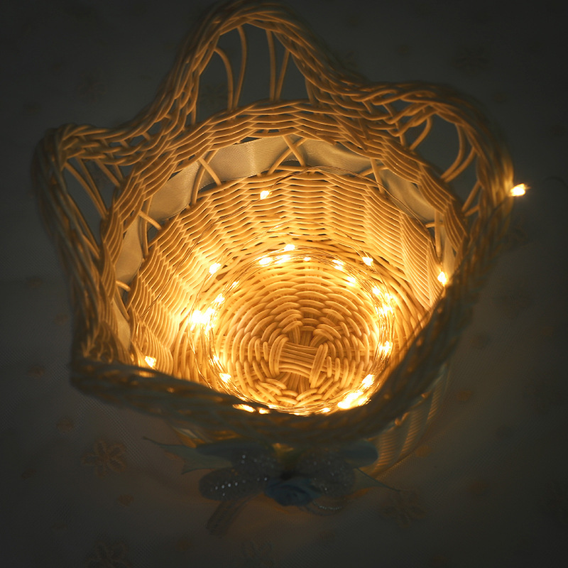 Empaquetado de La Flor estrellado luz LED decoración de vacaciones atmósfera luz al por mayor mano DIY regalo joyería alambre de cobre Cadena de luz