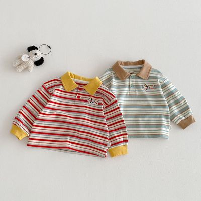 Детская весенняя футболка polo, модные детские наклейки для мальчиков, в корейском стиле, новая коллекция