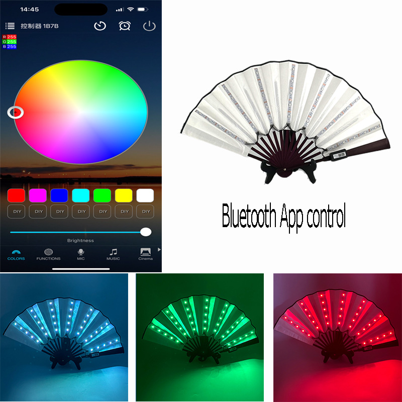 Ventilador LED Luminoso, Barra de Discoteca, Equipo de Discoteca, Ventilador Moderno, Accesorios para Festivales de Música Electrónica, Ventilador Intermitente LED de Colores