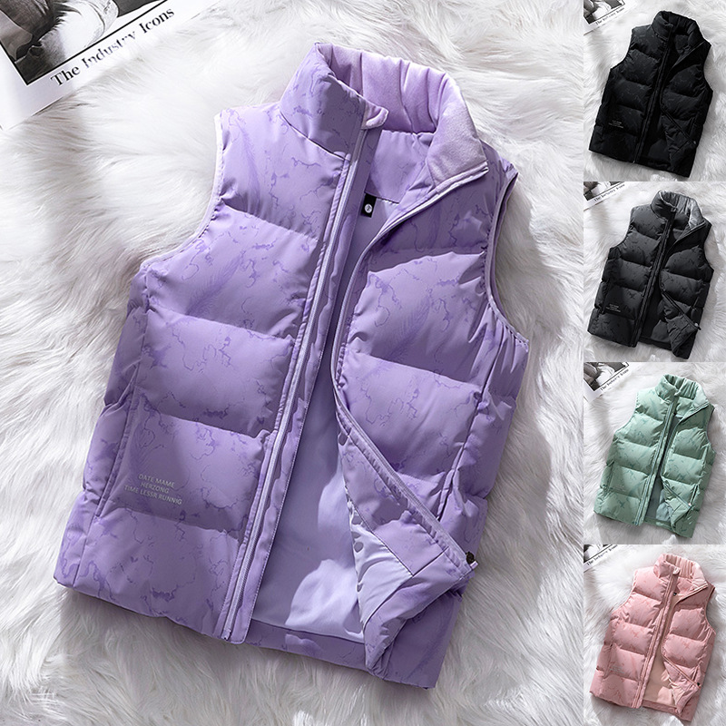 Abajo Chaleco de los hombres de otoño e invierno ligero cálido Chaleco de los hombres y la pareja de las mujeres chaleco suelto cuello alto sin mangas abrigo de los hombres