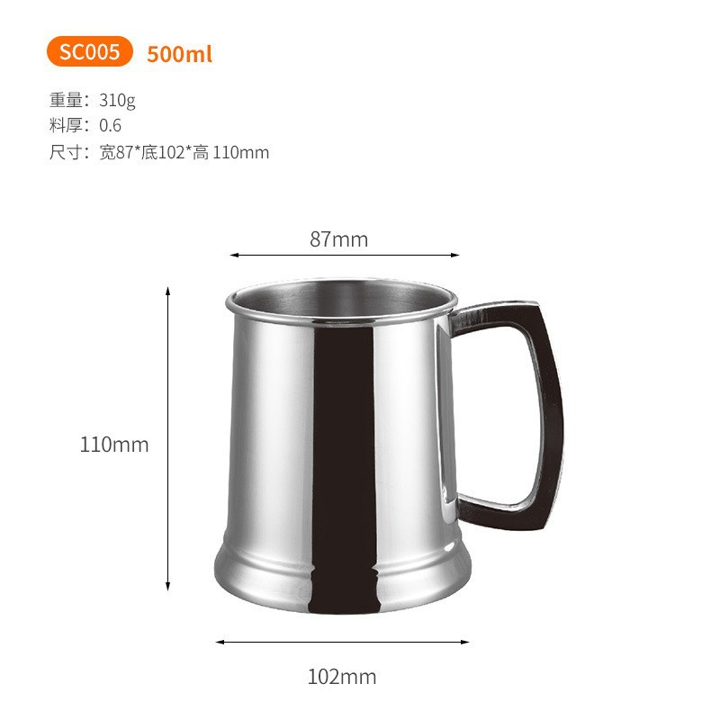 De acero inoxidable de doble capa taza de cerveza de galvanoplastia taza de café bar taza de cóctel fábrica directa Europea llama taza