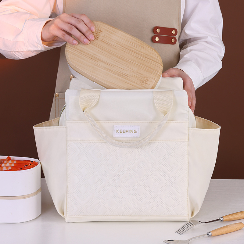 Bolsa de almuerzo de gran capacidad de estilo japonés, bolsa de aislamiento, bolsa de almuerzo portátil para el trabajo con comida, bolsa de hielo, bolsa de almuerzo con bolsa de almuerzo