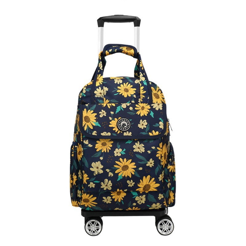Lightweight Folding Handbag Backpack Universal Wheel Suitcase Short-distance Boarding Travel School Universal Rod Backpack
