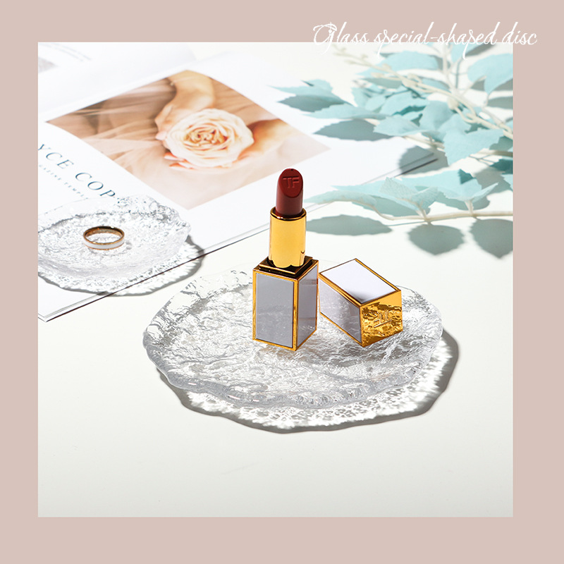 Ins Irregular Shaped Glass Plate Accessories Jewellery Nail Photo Props Photographic Background Cloth Transparent Storage Tray display picture 5