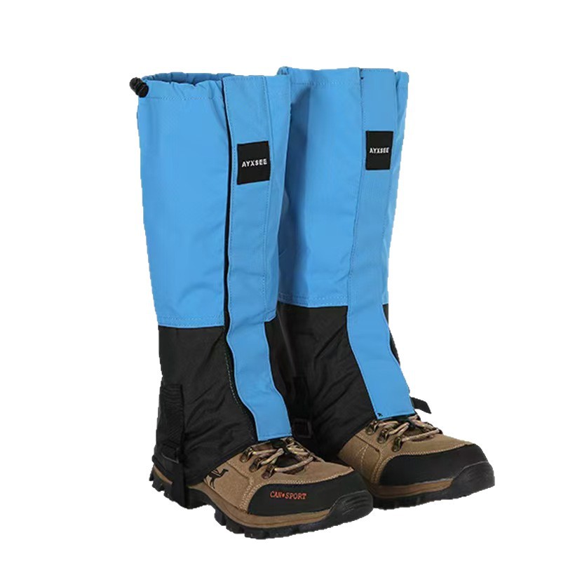 High-Top Wear-Resistant Outdoor Leg Protectors in Blue and Black Color Combination, Sand-Proof and Snow-Proof, Suitable for Mountaineering and Hiking, Direct Supply from the Manufacturer, Customizable