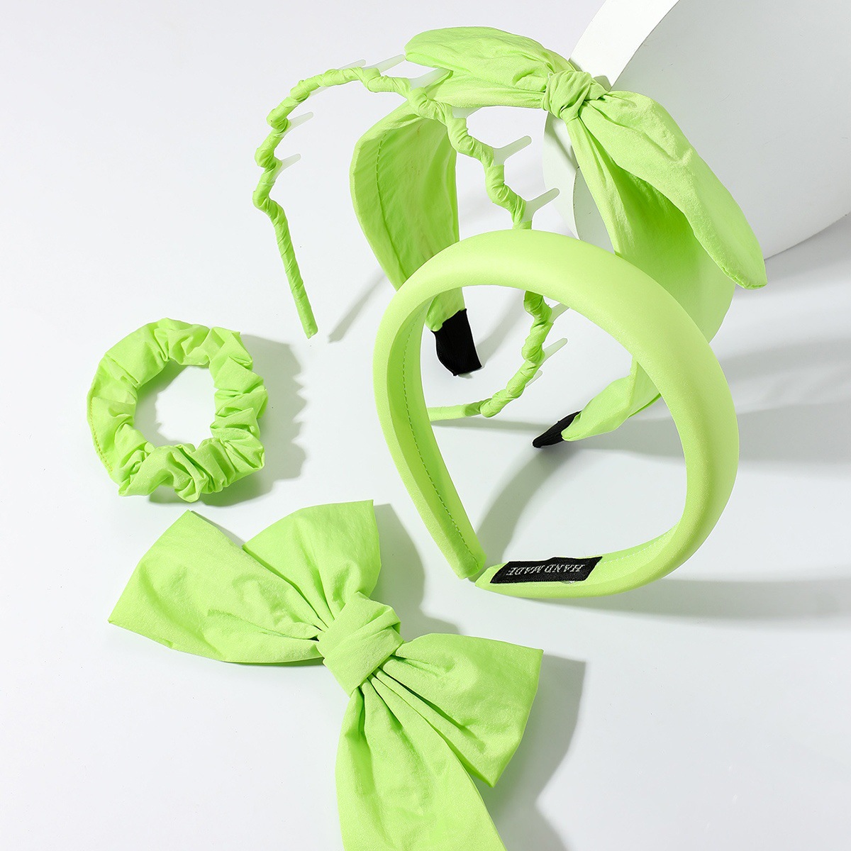 Nuevo conjunto de ropa de lluvia para el cabello arco verde abrazadera para el cabello de verano fruta verde collar cuerdas para el cabello cabeza de lavado de cara