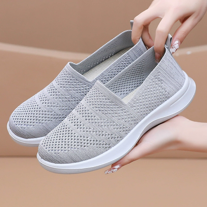 Обувь женская летняя новая женщина летающая дышащая мода повседневная женская обувь
