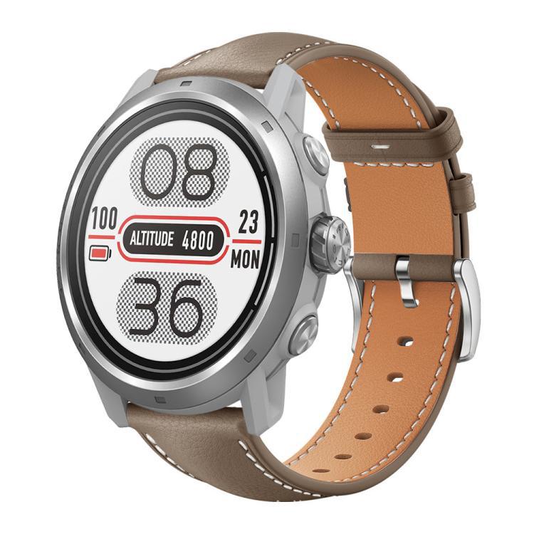 xDfind general de cabeza plana correa de cuero de tiburón negro 20mm para COROS APEX 2 42mm / PACE 2