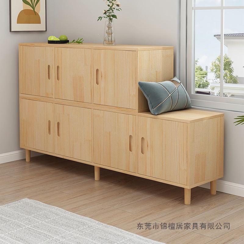 Solid wood bay window cabinet, storage cabinet, balcony storage cabinet, bedroom window-side low cabinet, can be used as a seat, tatami floor cabinet, long cabinet