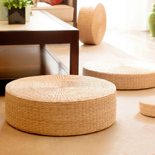 Round Straw Pudi Mat Chinese Studies Meditation Mat Ass Mat Futon Tatami Cushion Bay Window Cushion Kneeling Tea Ceremony Mat