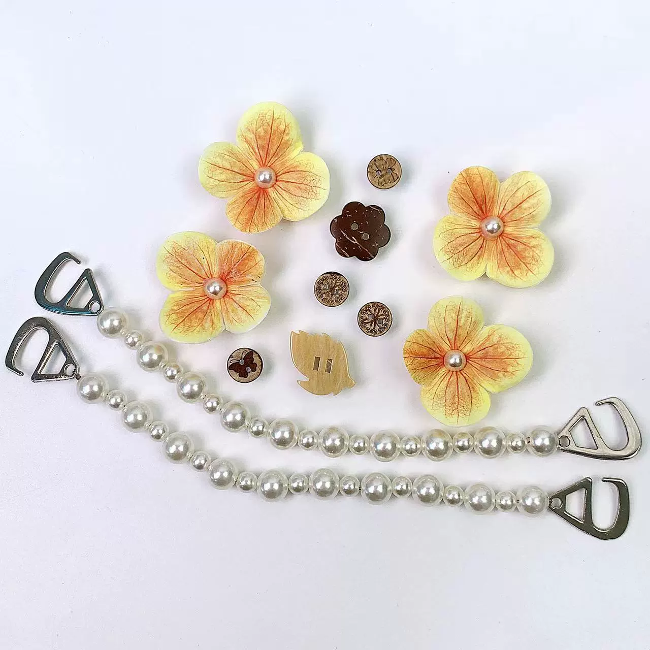Украшения для обуви Phalaenopsis (jibbitz), китайский стиль 2025, наборы DIY с опцией жемчужной цепочки