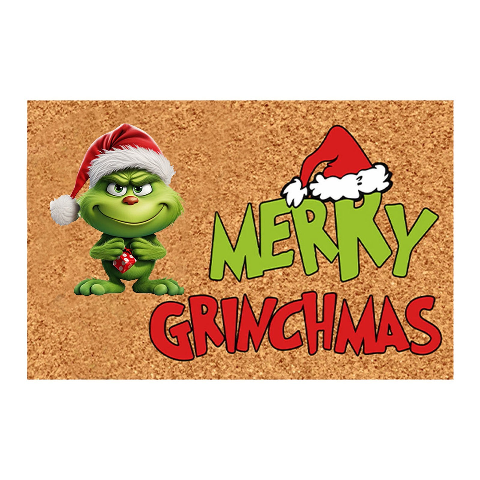 En stock Grinch alfombra del piso transfronterizo alfombra de Navidad alfombra de puerta de vacaciones verde payaso alfombra del piso