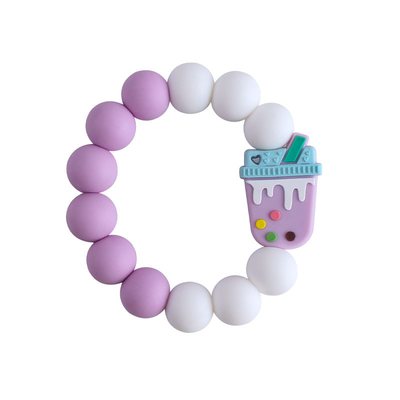 Nuevo DIY creativo de dibujos animados de silicona juguete bebé animal de dibujos animados aguacate pulsera de silicona teether stick