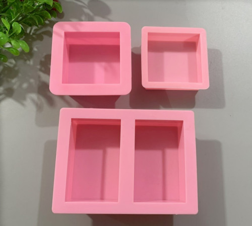 Silicone cake mold, handmade soap grinder, square mold, 6*6*3CM, 2-hole rectangular mold, two consecutive rectangles