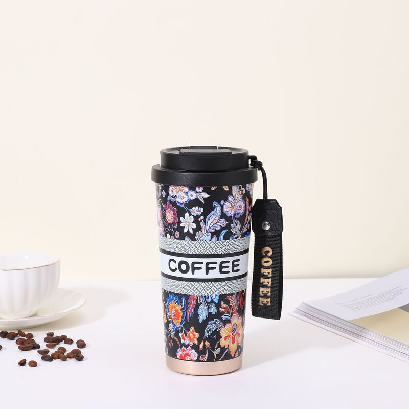 新しいスズランフラワー 316 ステンレス鋼コーヒーカップセラミックライナー断熱カップ大容量高価値ギフトウォーターカップ|undefined